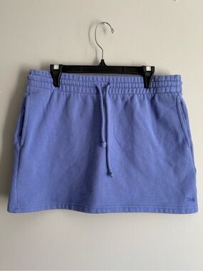 TNA Cozy Fleece Boyfriend Mini Sweat Skirt in Lavender Blue